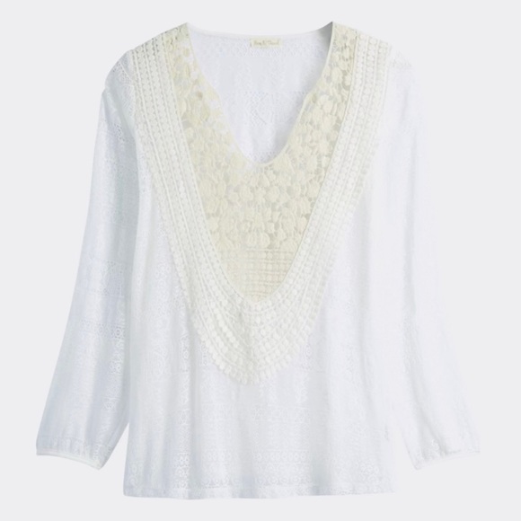 NWT Brixon Ivy Alessandria Crochet Bib Lace Top (Small) - Picture 1 of 8